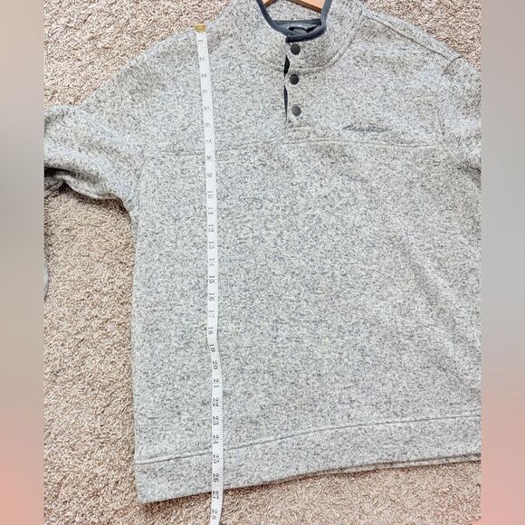 Eddie Bauer Oatmeal 3/4 Snap Pullover Sweater - Picture 4 of 6
